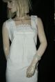 Süßes Weißes Nostalgie Unterkleid Nachthemd Bestickt Baumwolle Spitze M/l Textilien & Weißwäsche Bild 4