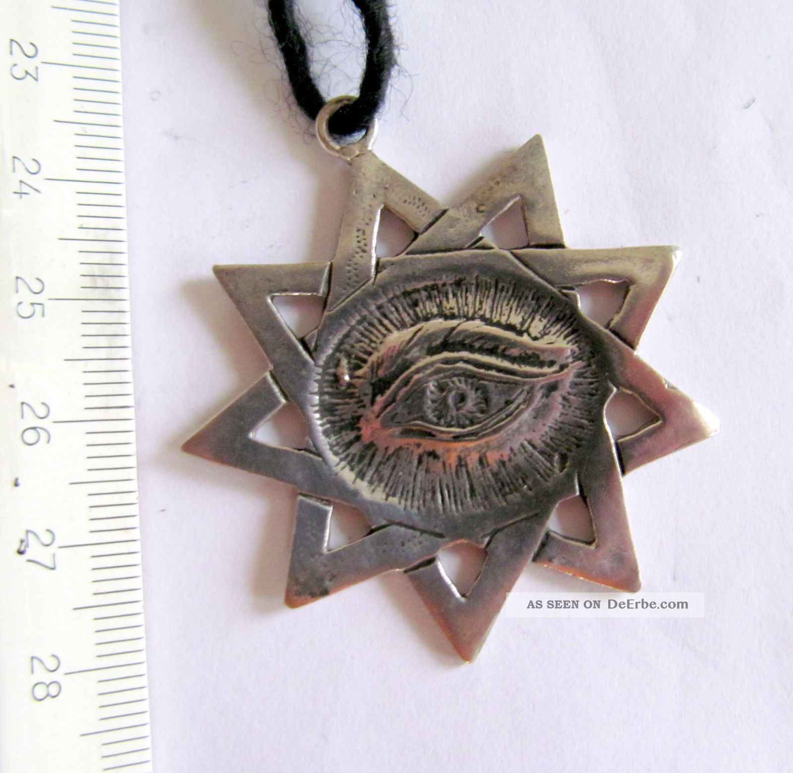 Bahai Silber 925 Punze Judaika Jewish Islam Persien Religion Hebrew Stern Auge Afrika Bild
