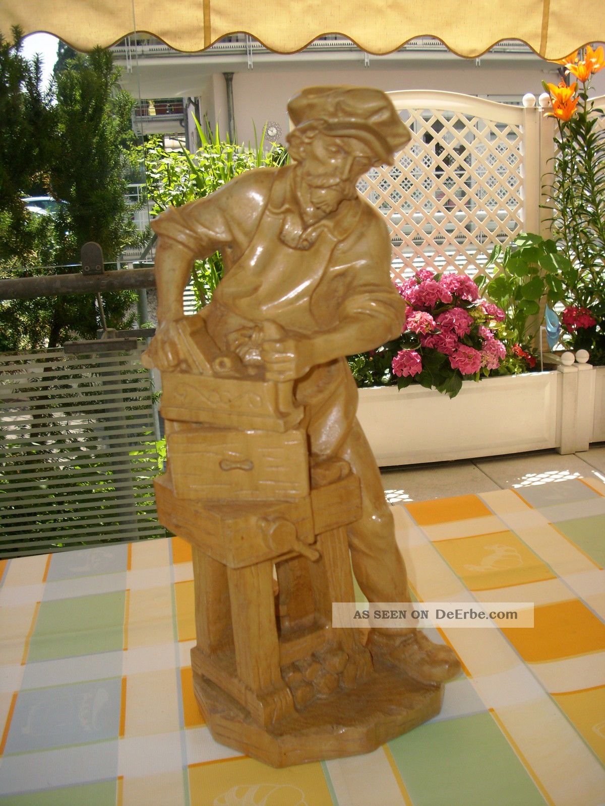 Grosse Holzfigur - Schreiner - Zimmermann - Deko - Geschnitzt - 38 Cm Holzarbeiten Bild