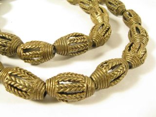 Schöner Strang Messingperlen Gelbguß Ghana Brass Beads Ashanti Akan A Afrozip Bild