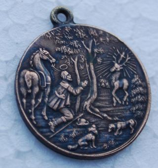 Medaille Anhänger 1925 St.  Hl.  Hubertus V.  Lüttich Sant ' Uberto Pendant Salmhof Bild