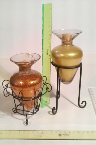 Alte Metallständer Für Amphoren Krug Vase Mit Glitzerstaub Sahrasand Bild