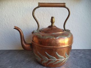 Alte Kanne Mit Deckel Wasserkanne Kupfer Orientalische Handarbeit Wasserkessel Bild