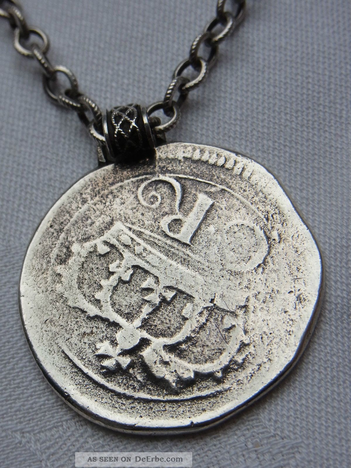 Selten Münze 1641 Irland Ormondsgeld Silberkette Anhänger Pendant Necklace Ketten Bild