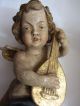 Alte Große Holzfiguren Engel Putte 39 Cm.  18 Jh.  Antik Skulpturen & Kruzifixe Bild 4