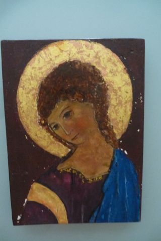 Orthodoxe Ikone,  Ölmalerei Auf Holzbrett,  Gr.  23x17x1,  5 Cm,  Gebraucht/ Ansehen Bild
