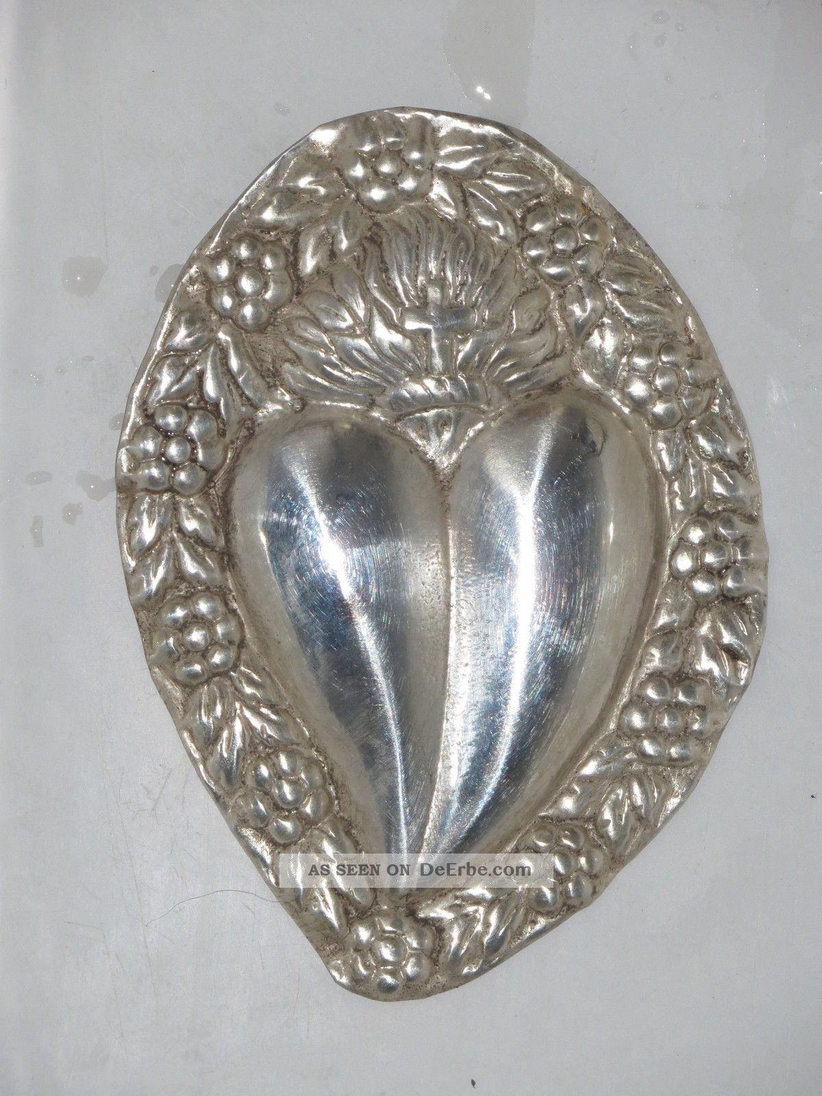 SchÖnes Herz Vor 1950 - Mit Blumen - Votivgabe - Ex Voto - Ca.  13 Cm Votivbilder & Sakralmalerei Bild