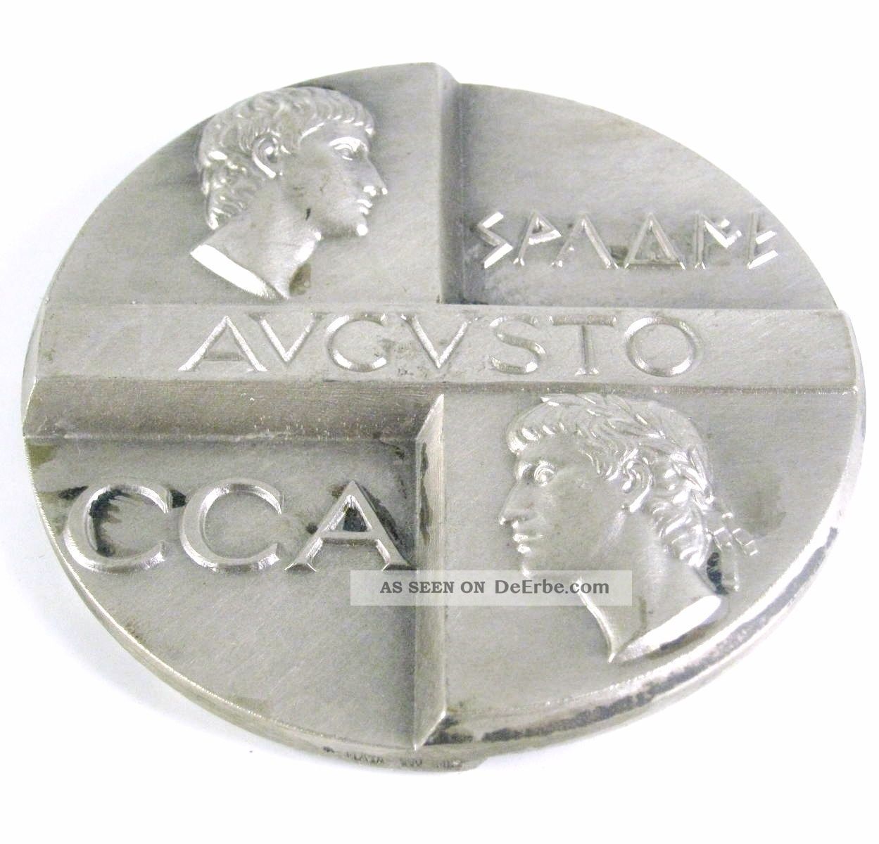 Spanische Medaille / Plakette Aus 900er Silber 1976 Silver Medal 316g Zaragoza Objekte nach 1945 Bild
