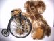Miniatur Fahrrad Hochrad Modellbau Deko Teddybär Wheeler Velociped Velo Vintage Gefertigt nach 1970 Bild 1