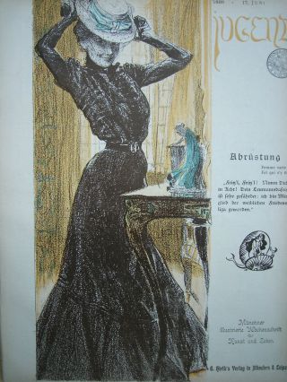 Jugend 25 - 1899 Jugendstil.  Mode,  Hutmode / E.  M.  Lilien Bild