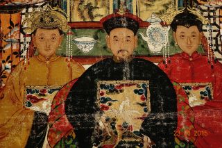 Org.  Chinesisches Ahnenbild Des Kangxi - Kaiser,  1662 - 1722 Bild