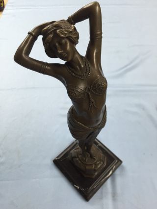 Sehr Schöne Art Deco Bronze Figur In Form Einer Exotischer Tänzerin 42cm 3,  6kg Bild