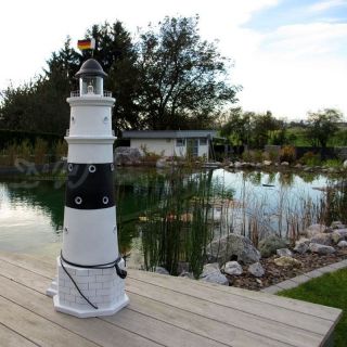 Leuchtturm Kampen Sylt 120 Cm Schwarz Weiß Doppellicht Garten Deko Figur Nordsee Bild