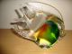 1 Herrlicher Murano - Glasfisch Weiß/grün.  Bräunlich,  Mundgeblasen,  Neuwertig, Glas & Kristall Bild 1