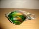 1 Herrlicher Murano - Glasfisch Weiß/grün.  Bräunlich,  Mundgeblasen,  Neuwertig, Glas & Kristall Bild 2