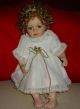 ♥♥ Alte Porzellan - Puppen M.  Spieluhr Weißen Spitzen Kleid & Gold - Rosen I.  Haar ♥♥ Porzellankopfpuppen Bild 1