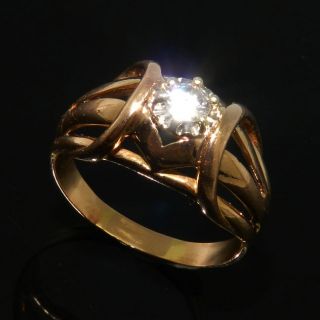 Sehr Schöner Alter Brilliant Ring 0,  2 Karat Aus 750er Gold - S2776 Bild