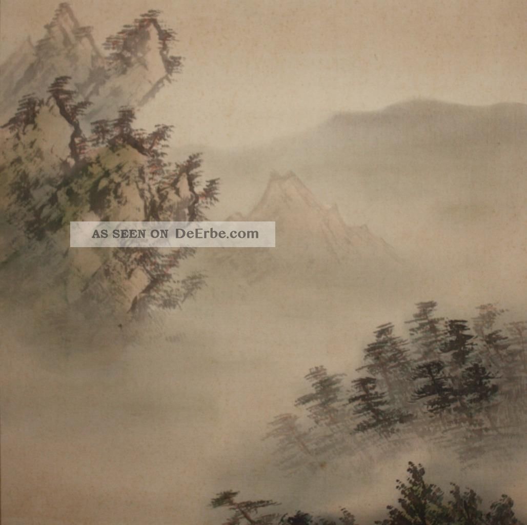 K008 Antik Rollbild Kakejiku Japan? China? Sansui Scroll Painting Entstehungszeit nach 1945 Bild