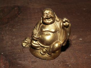 Messing Happy Buddha Dickbauch Dickbauchbuddha Happy Glück Reichtum China Bild