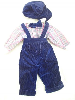 Alte Puppenkleidung Corduroy Jumper Outfit Vintage Doll Clothes 40cm Doll Boy Bild