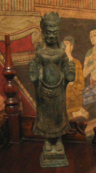Stehender Buddha Im Königsgewand,  Demutshaltung,  Aus Nachlass,  Sammelwürdig,  Alt Bild