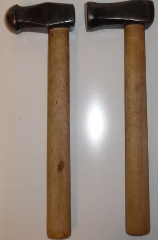 2 Alte Schmiedehammer Je 1,  1 Kilo Polierhammer Treibhammer Kugelhammer Schmiede Bild