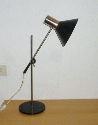 50er 60er Jahre Stehlampe Tischlampe Staff Lampe Spot Lamp Chrom Metall/schwarz Bild