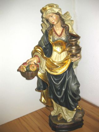 Holzschnitzerei,  Heilige Dorothea,  60 Cm,  Südtirol Bild