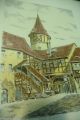 0591.  Alter Rahmen Mit Bild Stich Der Stadt Roth Rahmen Bild 4