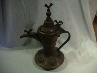 Antike Orientalische Messingkanne Teekanne Messing Persien Kanne Kanne Antik Bild