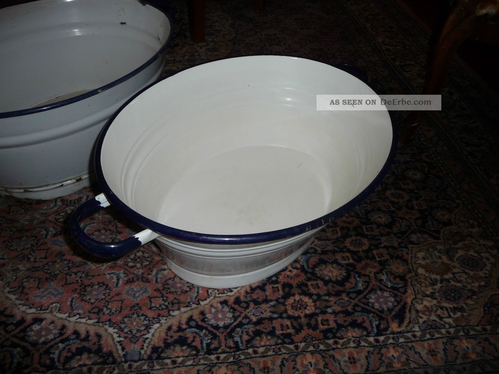 Weiße Emailwanne Emaille Wanne Bottich Pflanzgefäß Garten Shabby Chic