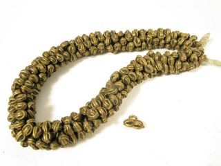 Schöner Strang Igbo Bugs Messingperlen Gelbguß Brass Beads Nigeria Afrozip Bild