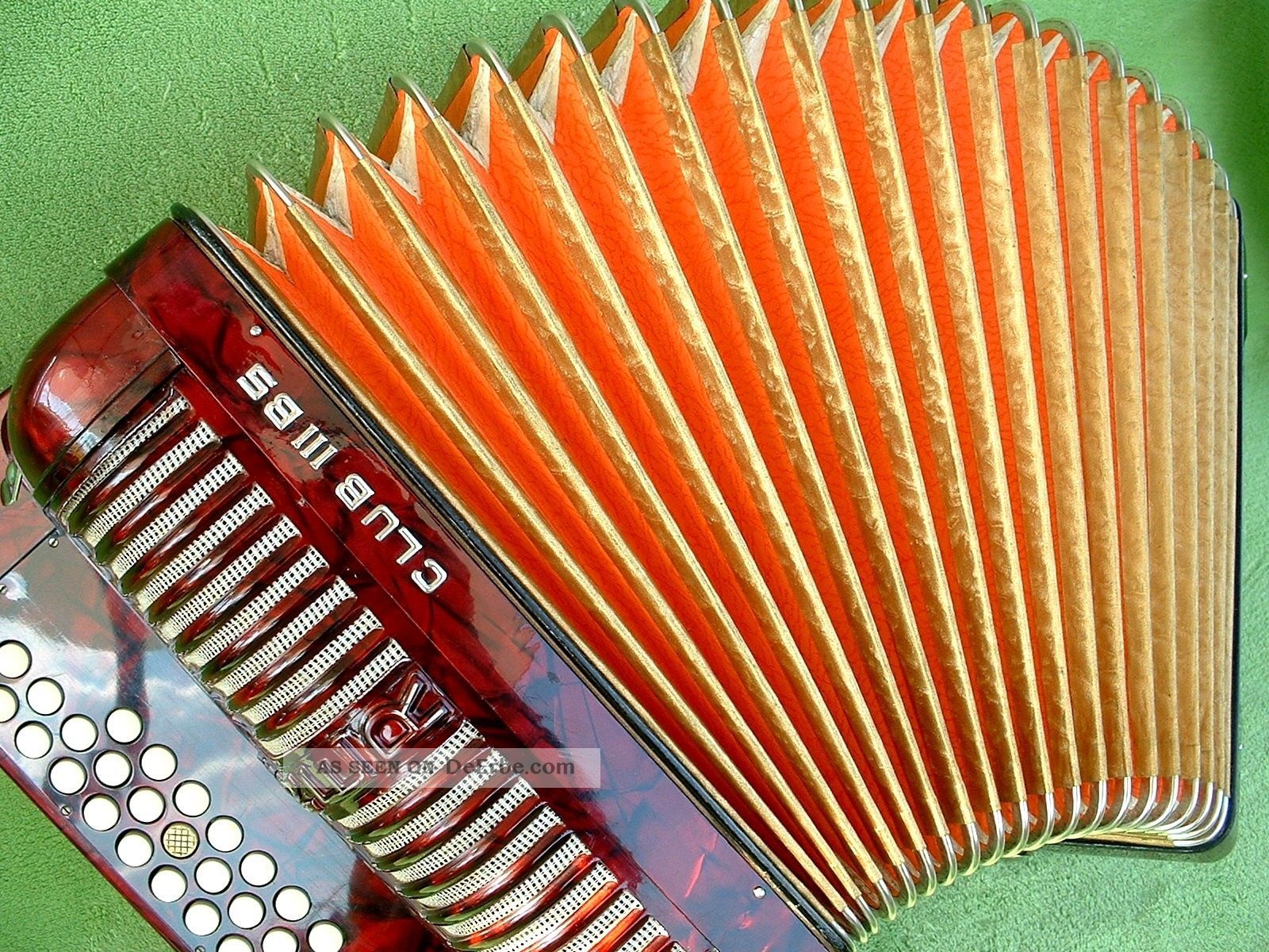 Hohner Club Iii Bs Vintage Knopf Harmonika Germany Button Harmonica Akkordeon Ra Tasteninstrumente Bild