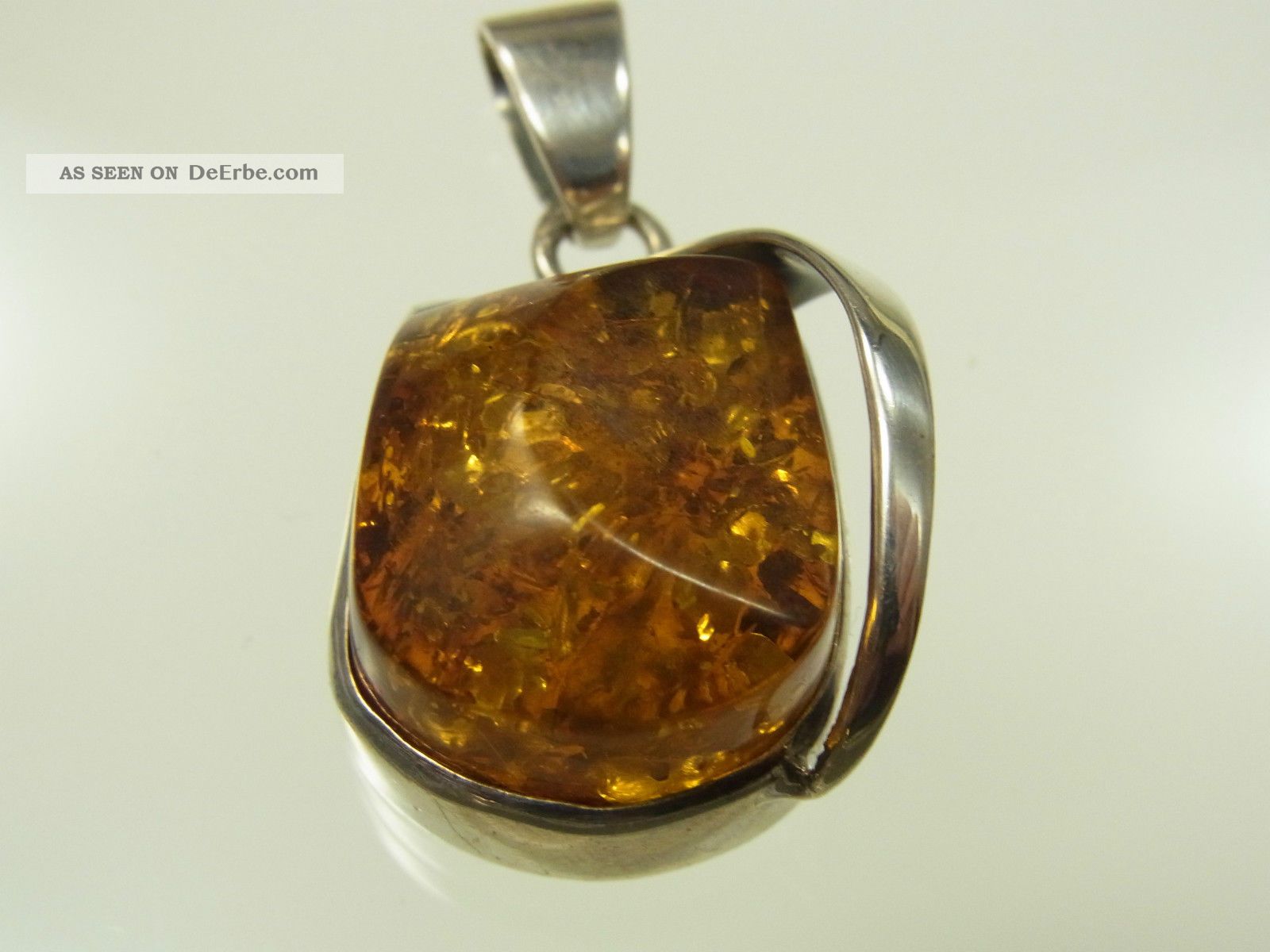 Schöner Bernstein Anhänger 925 Sterlingsilber Mit Honigbernstein Handarbeit Schmuck & Accessoires Bild