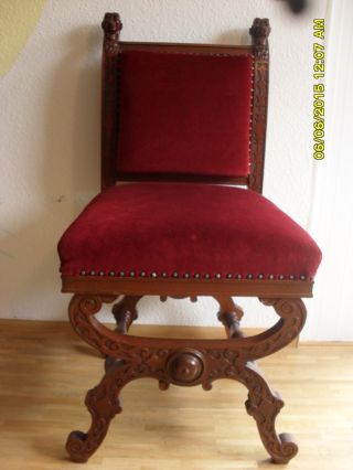 Stuhl,  Löwenkopf Stuhl,  Löwenkopf,  Antik,  Geschnitzt,  Löwenkopfstuhl,  Rar,  Holzstuhl Bild