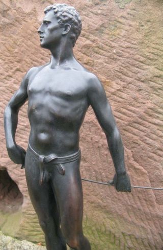 Küchler Rudolf 1867 - 1954 Bronze Figur / Skulptur Degenfechter / Mann Degen 1900 Bild