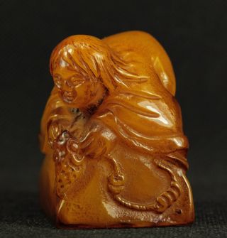 Stempel Siegel Skulptur Unsterbliches Aus Lack Rotlack China Wohl 18.  /19.  Jhd Bild