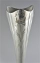 Schöne Jugendstil - Orchideen - Vase,  Gemarkt Kayserzinn 617,  Nachguß,  Höhe 27 Cm. Gefertigt nach 1945 Bild 2
