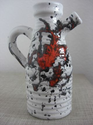 Keramik Fat Lava Vase Rot - Schwarz - Weiß 70er Jahre Emons Scheurich Roth Pottery Bild