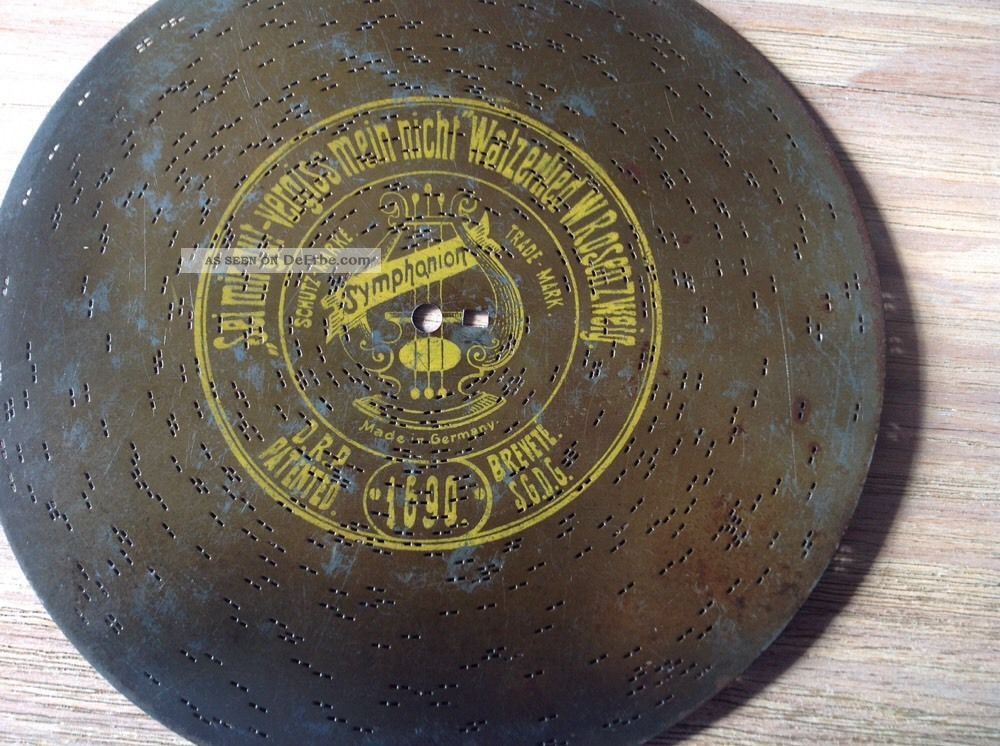 Symphonium Blechplatte Lochplatte Spieluhr 24cm Mechanische Musik Bild