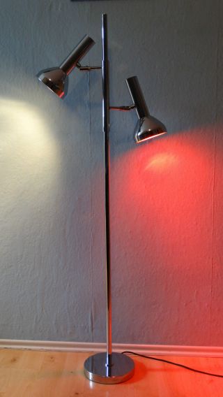 70er Jahre Stehlampe Design Lampe Leuchte 2 Spot,  S Chromlampe Chrom Bild