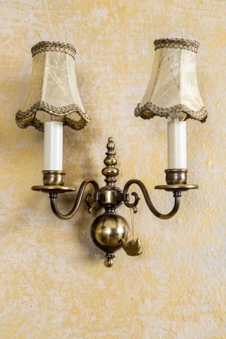 Kaiser Wandlampe Wandleuchte Lampe Messing Antik Chippendale 2 - Armig Barock Bild