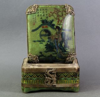Große Schmuckkästchen Pinselbehälter Edeldame Adlige Aus Porzellan China Um 1900 Bild