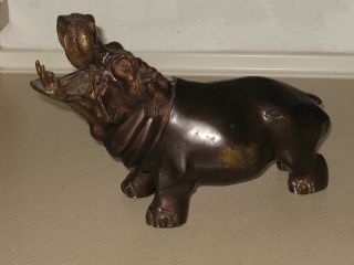 Bronze Figur Bronze Nilpferd Hippopotamus Bronze Sculpture 6280 Gramm Bild