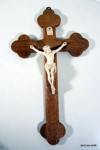 Altes Kreuz Kruzifix Massivholz Bakelit ? Jesus Christus Sammlerstück Bild