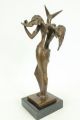 Bronze Skulptur Kunst Surrealistischer Engel Hommage Dali Leichte Gebrauchspuren Bronze Bild 2