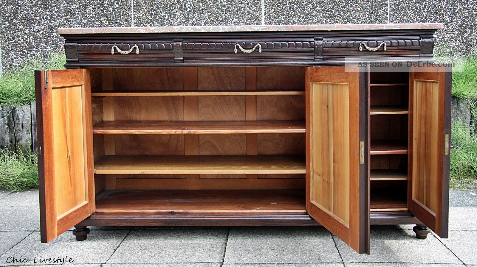Kommode Um 1920 Jugendstil Antik Art Deco Einfluss Marmorplatte