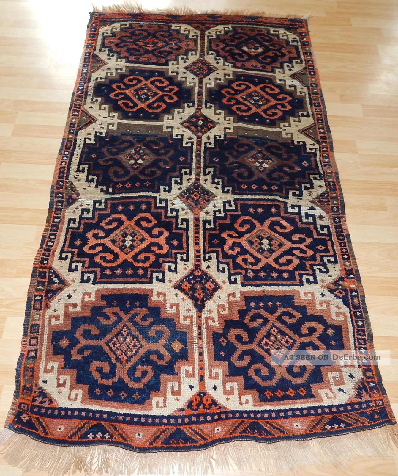 Antiker Kaukasischer Moghan Teppich SchÖnes SammlerstÜck Um1880 183x103cm Teppiche & Flachgewebe Bild