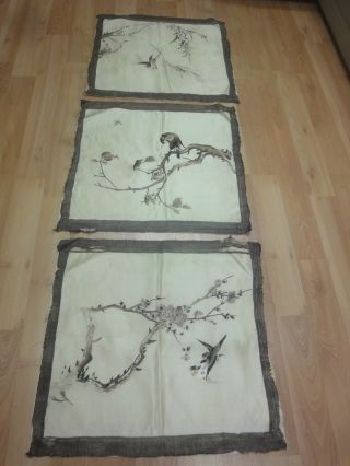 3 - Teilige Seidenstickerei,  China,  Chinese Silk Embroidery Bild