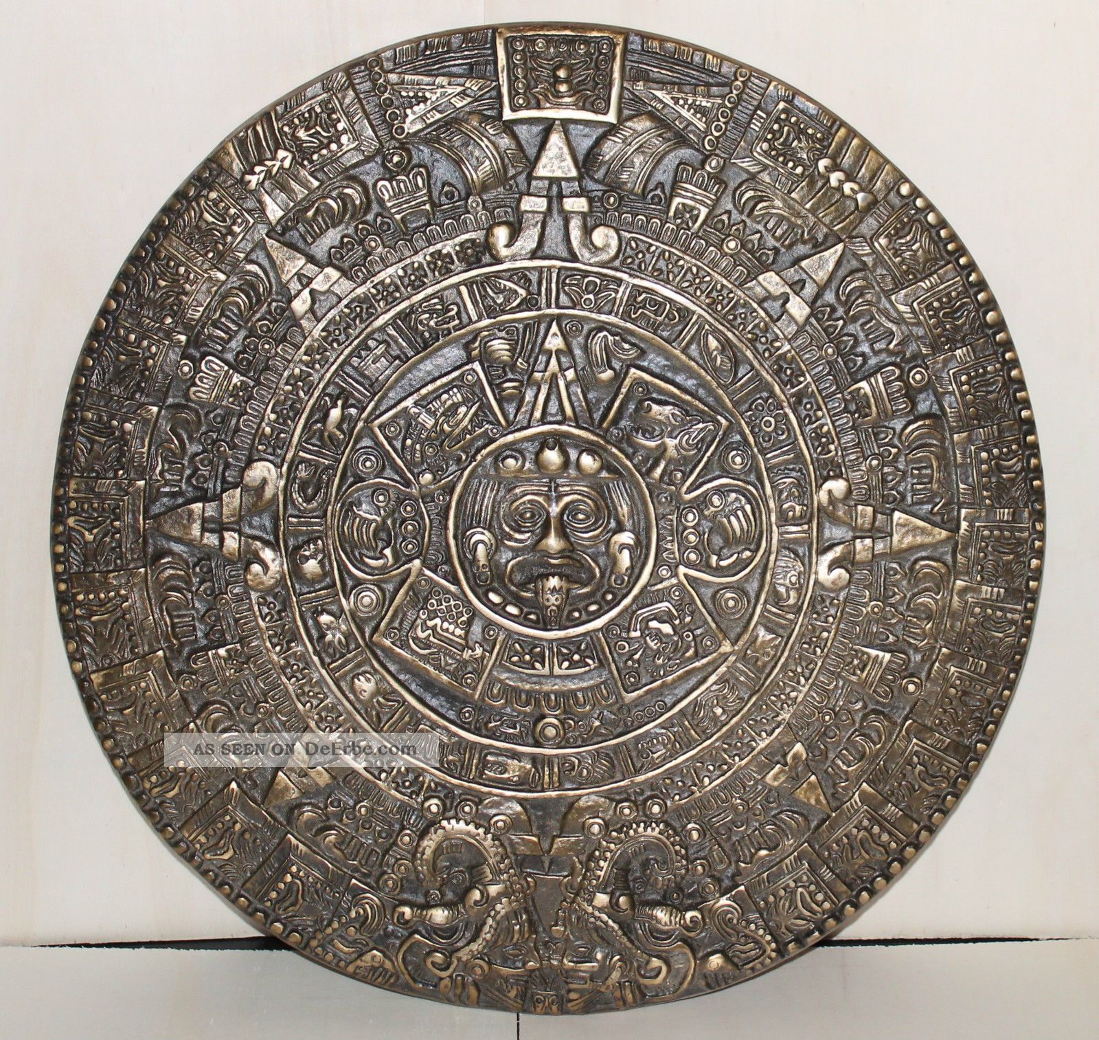 Großer,  Schwerer Maya / Azteken Kalender Aus Bronze Internationale Antiq. & Kunst Bild